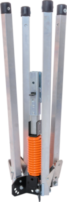 compact sign stand with latch bracket for rigid and roll-up signs 